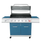 Cabinet Style Blue 6 -Burner Liquid Propane Gas Grill 1 -Side Burner