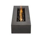 Brookhurst 72 In. W X 12 In. H Outdoor GFRC Liquid Propane Fire Pit in Carbon with Lava Rocks