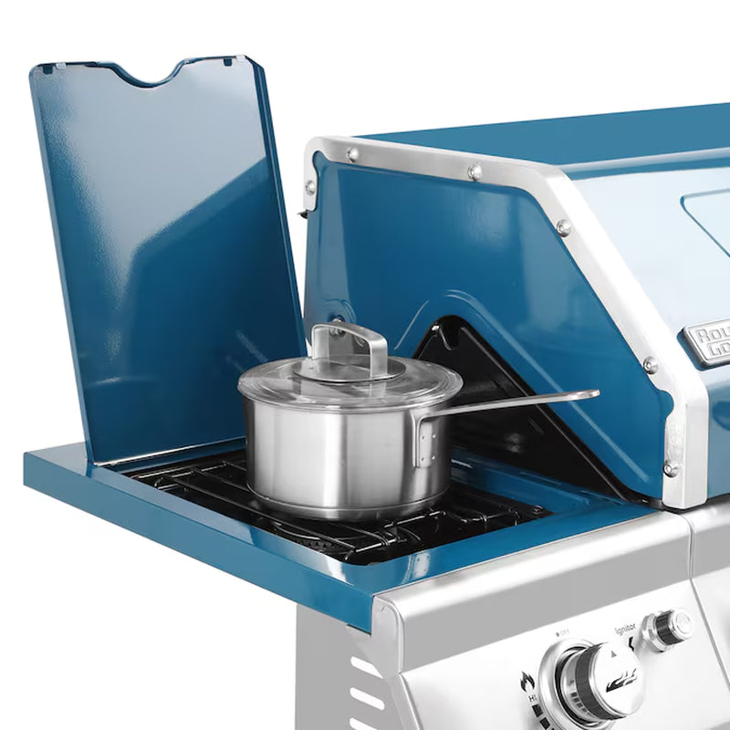 Cabinet Style Blue 6 -Burner Liquid Propane Gas Grill 1 -Side Burner