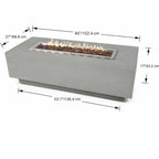 Granville Concrete Fire Pit 60" X 27" Outdoor Patio Firepit Includes Lava Rocks Modern Fire Pits & Outdoor Fireplaces for Garden, Deck, Indoor & Outdoor Heating