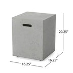Aidan 56 In. X 15.00 in Rectangular MGO Gas Outdoor Patio Fire Pit Table in Light Grey - 50,000 BTU with Tank Holder