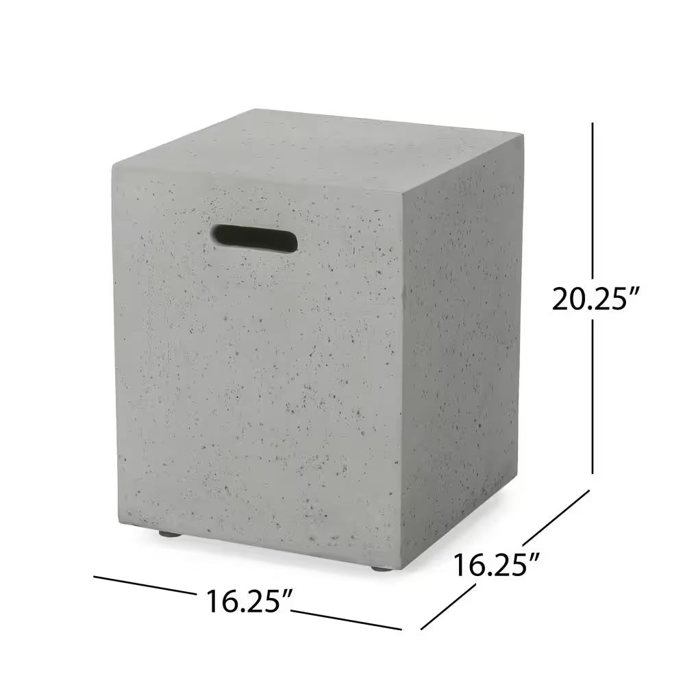 Aidan 56 In. X 15.00 in Rectangular MGO Gas Outdoor Patio Fire Pit Table in Light Grey - 50,000 BTU with Tank Holder