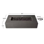 Matteau Low 60 In. L X 12 In. H Outdoor Rectangular Concrete Composite Propane Fire Table in Carbon with Vinyl Cover
