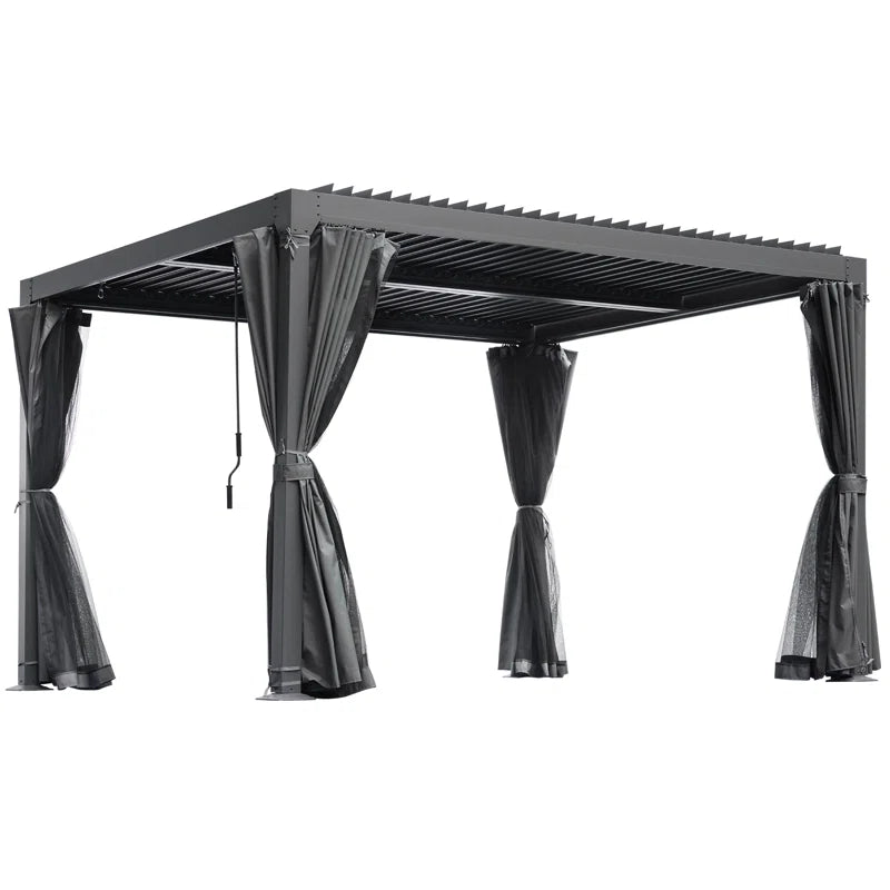 Outdoor Pergola, Louvered Pergola, Aluminum Pergola for Patio, Backyard, Pool Party