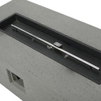 Aidan 56 In. X 15.00 in Rectangular MGO Gas Outdoor Patio Fire Pit Table in Light Grey - 50,000 BTU with Tank Holder