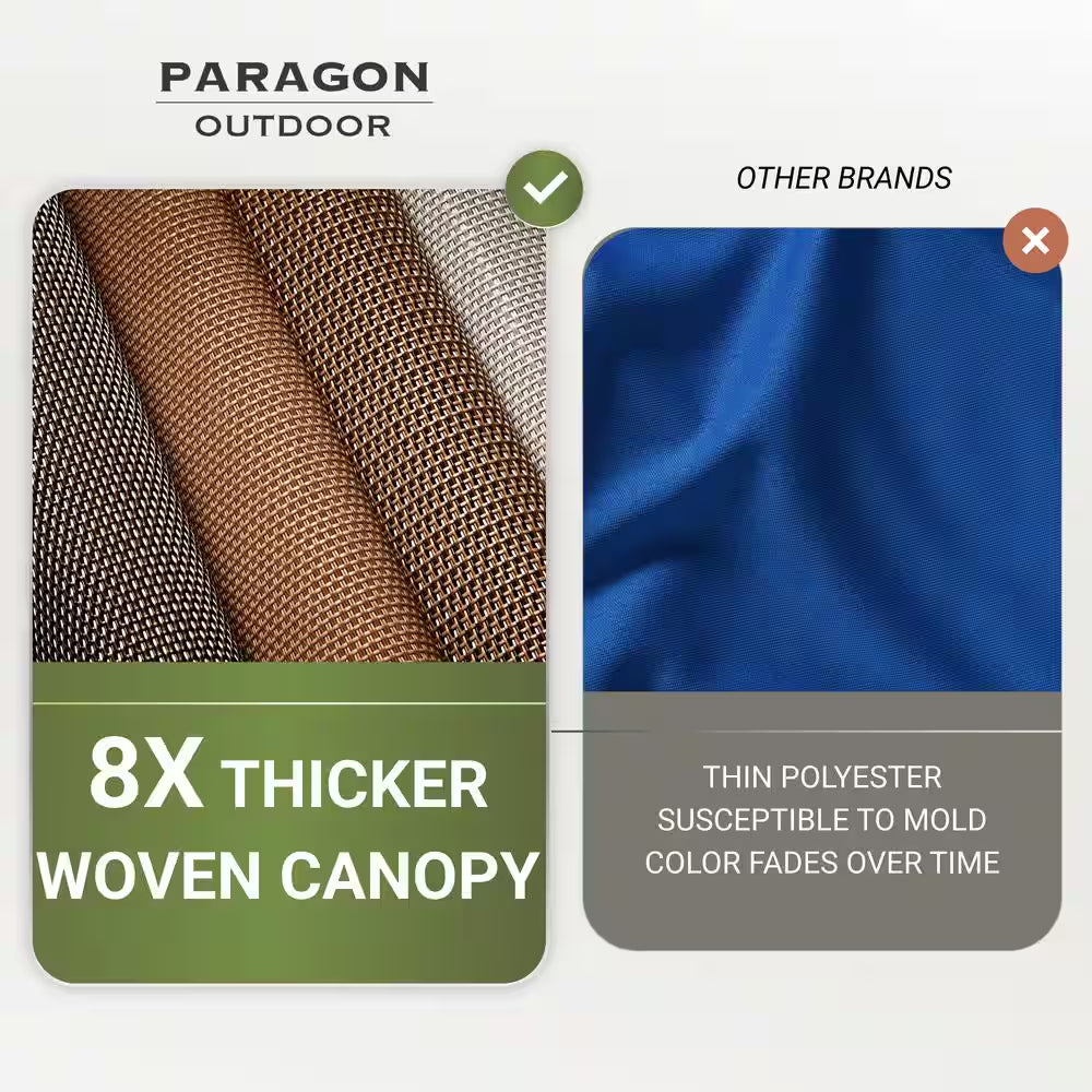 Florence 11 Ft. X 16 Ft. Wood Grain Aluminum Pergola in Canadian Cedar and Cocoa Convertible Canopy