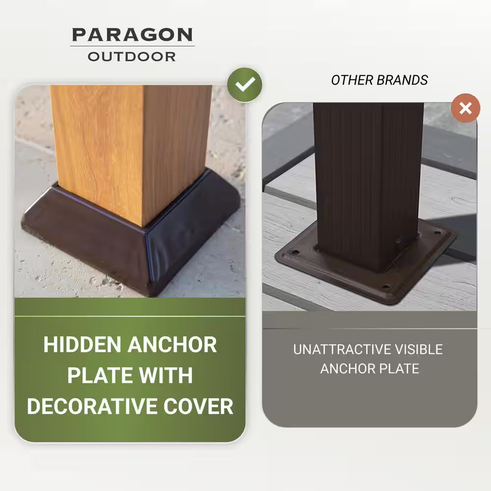 Florence 11 Ft. X 16 Ft. Wood Grain Aluminum Pergola in Canadian Cedar and Cocoa Convertible Canopy