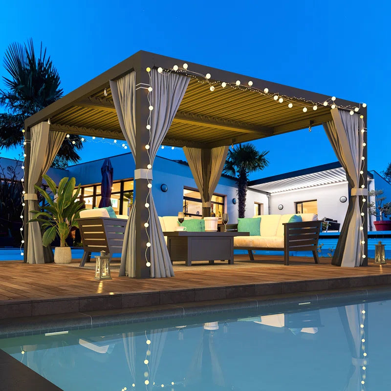 Outdoor Pergola, Louvered Pergola, Aluminum Pergola for Patio, Backyard, Pool Party
