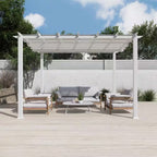 Florence 11 Ft. X 11 Ft. Aluminum Pergola in White Finish and White Canopy
