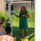 Windham 14' X 10' Modern Galvanized Steel Outdoor Patio Pergola Kit with Shade Sail Canopy and Powerport