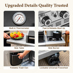 6 Burner Propane Gas Grill and Griddle Combo with Side Burner 740 Sq. In. Large Cooking Area 52,000 but Output BBQ Grill