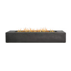 Brookhurst 72 In. W X 12 In. H Outdoor GFRC Liquid Propane Fire Pit in Carbon with Lava Rocks