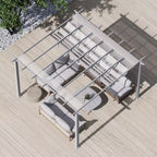 Florence 11 Ft. X 11 Ft. Aluminum Pergola in White Finish and White Canopy