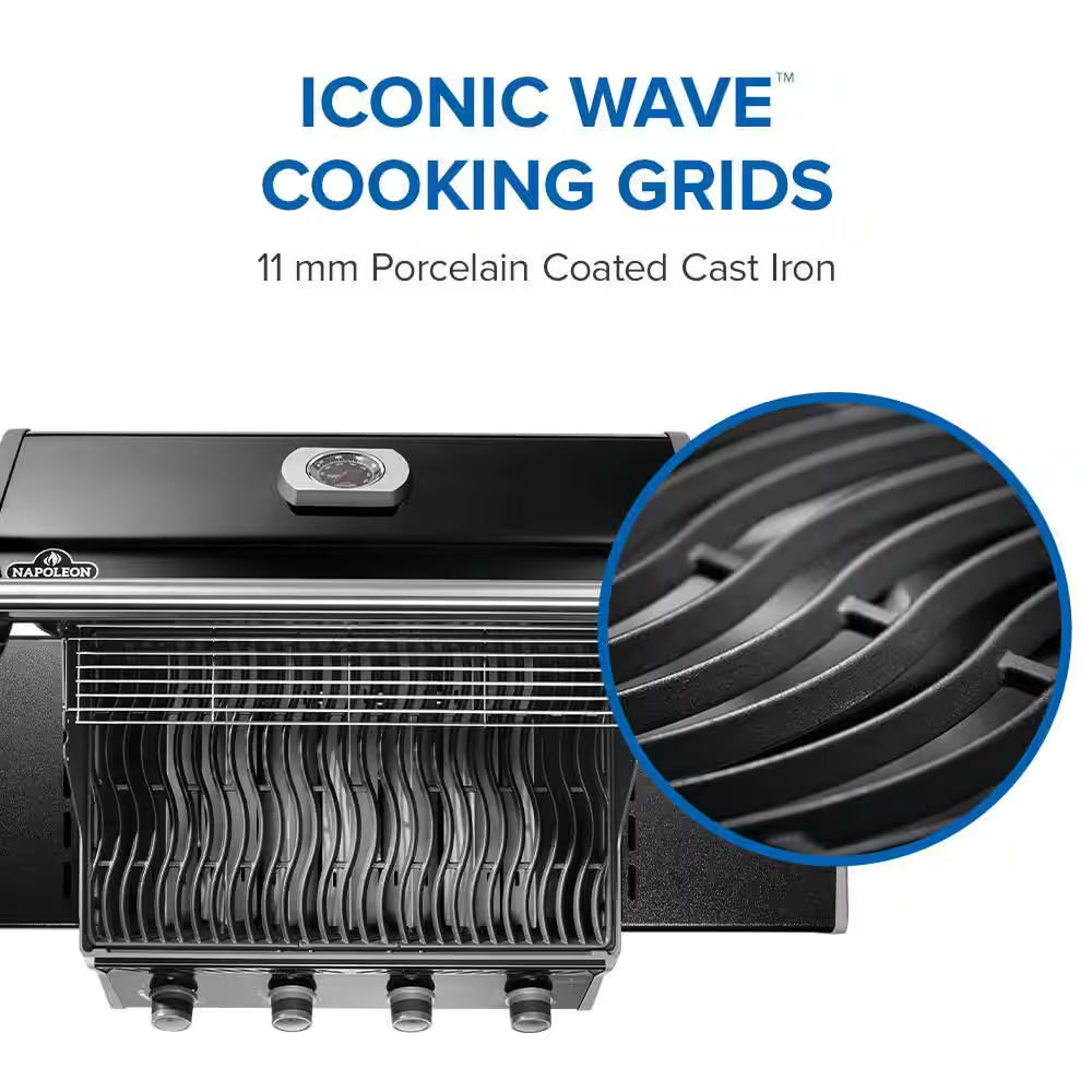 Rogue 525 4-Burner Propane Gas Grill in Black