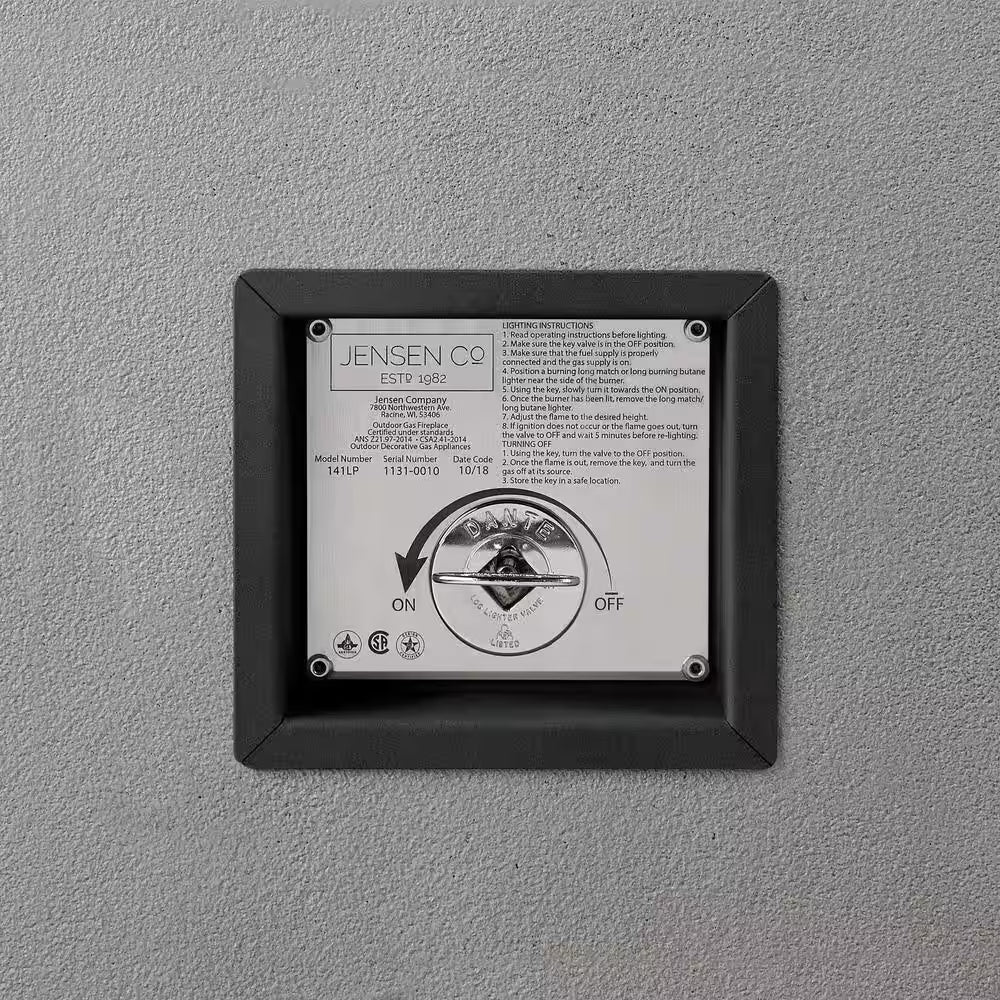 Matteau Low 60 In. L X 12 In. H Outdoor Rectangular Concrete Composite Propane Fire Table in Flint with Vinyl Cover