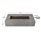 Matteau Low 60 In. L X 12 In. H Outdoor Rectangular Concrete Composite Propane Fire Table in Flint with Vinyl Cover