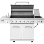 Deluxe 6-Burner Propane Gas Grill in Stainless Steel with Ceramic Searing Side Burner and Rotisserie Kit