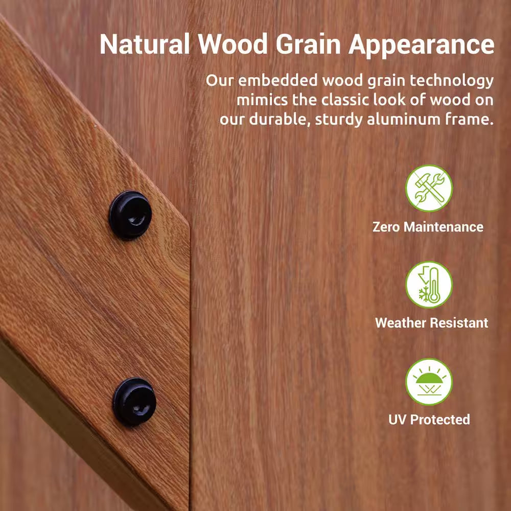 Florence 11 Ft. X 16 Ft. Wood Grain Aluminum Pergola in Canadian Cedar and Cocoa Convertible Canopy