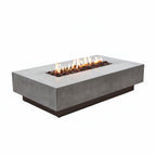 Hampton Concrete Fire Pit 56" X 32" Outdoor Patio Firepit Includes Lava Rocks Modern Fire Pits & Outdoor Fireplaces for Garden, Deck, Indoor & Outdoor Heating