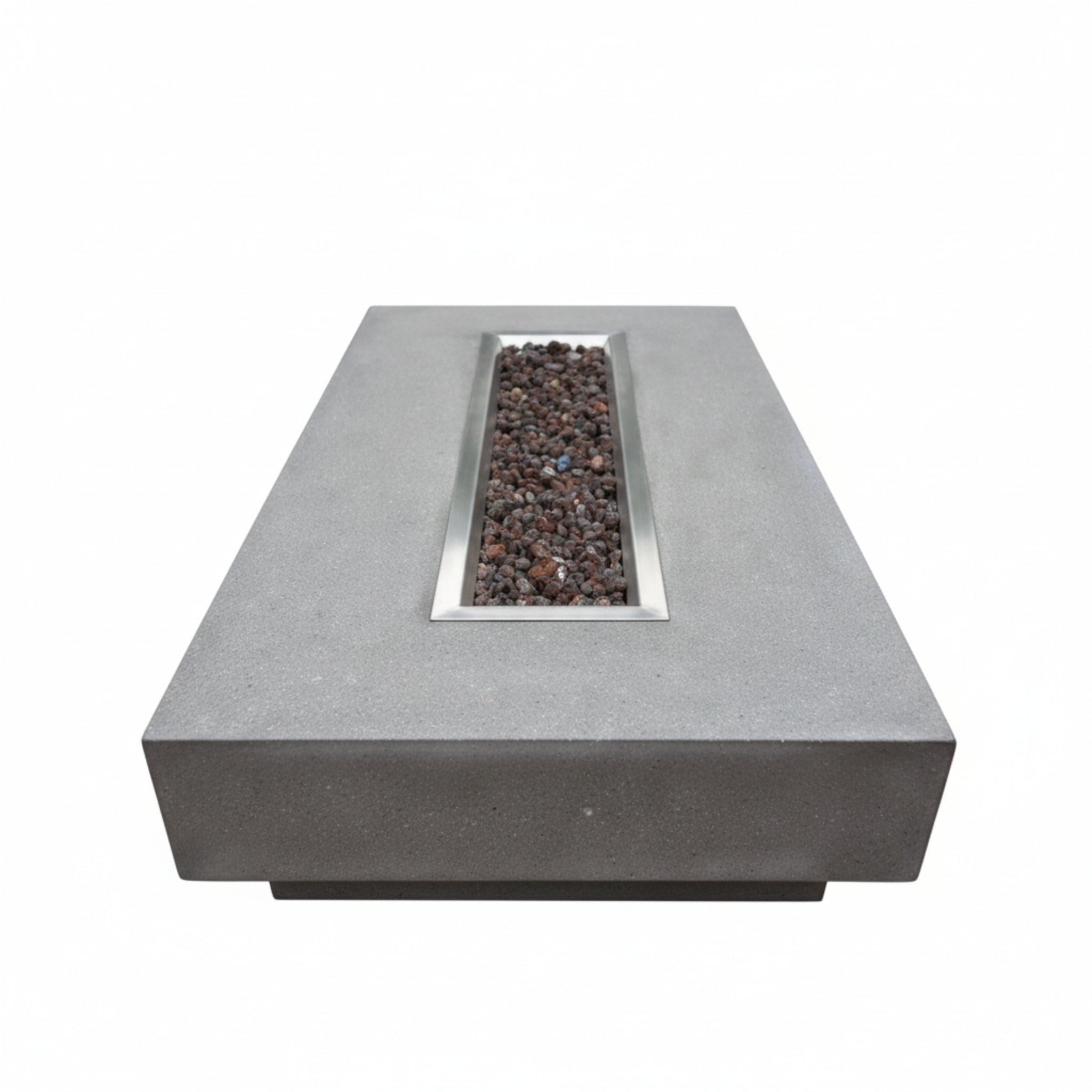 Hampton Concrete Fire Pit 56" X 32" Outdoor Patio Firepit Includes Lava Rocks Modern Fire Pits & Outdoor Fireplaces for Garden, Deck, Indoor & Outdoor Heating