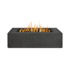 Brookhurst 42 In. L X 12 In. H Outdoor GFRC Liquid Propane Fire Pit in Carbon with Lava Rocks