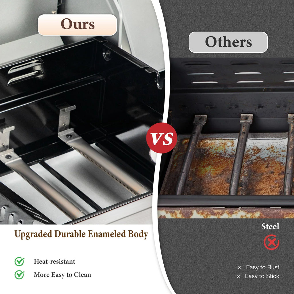 6 Burner Propane Gas Grill and Griddle Combo with Side Burner 740 Sq. In. Large Cooking Area 52,000 but Output BBQ Grill