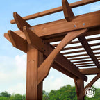 10 Ft. X 10 Ft. Traditional All Cedar Wood Outdoor Patio Pergola Shade Structure