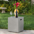 Aidan 56 In. X 15.00 in Rectangular MGO Gas Outdoor Patio Fire Pit Table in Light Grey - 50,000 BTU with Tank Holder